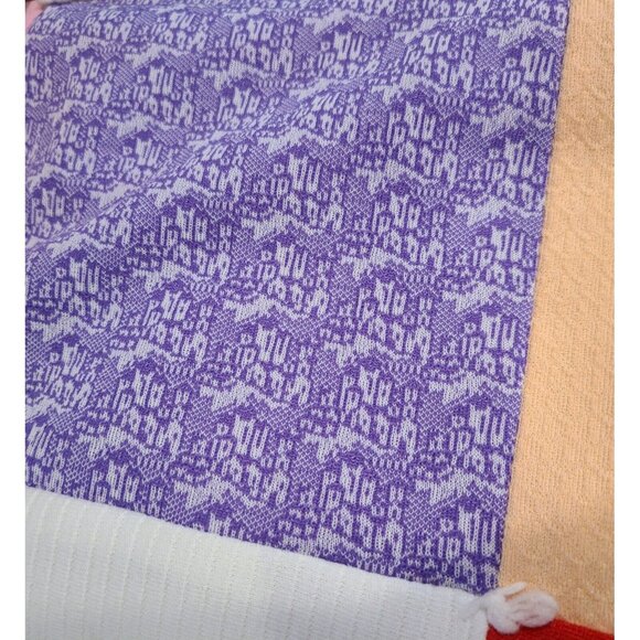 Vtg 1970s HANDMADE QUILT app 69"x77" Twin? Boho Hippie Textured Bright Squares - Picture 5 of 12